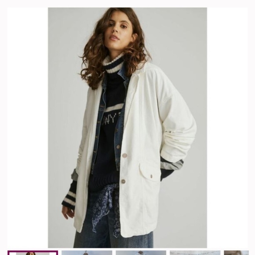 Pilcro White oversized, corduroy Jacket Modern Minimalist Design extra small